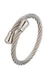 Silver tone titanium braided bracelet.