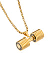 Arnold Dumbbell Pendant Necklace - Gold