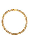 Gold tone titanium Cuban link chain necklace.