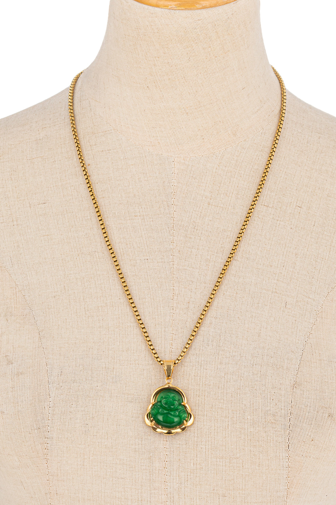 Laughing Buddha Necklace Mint Green | Legacy Scents