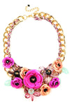 Bouquet Statement Necklace - Fuschia