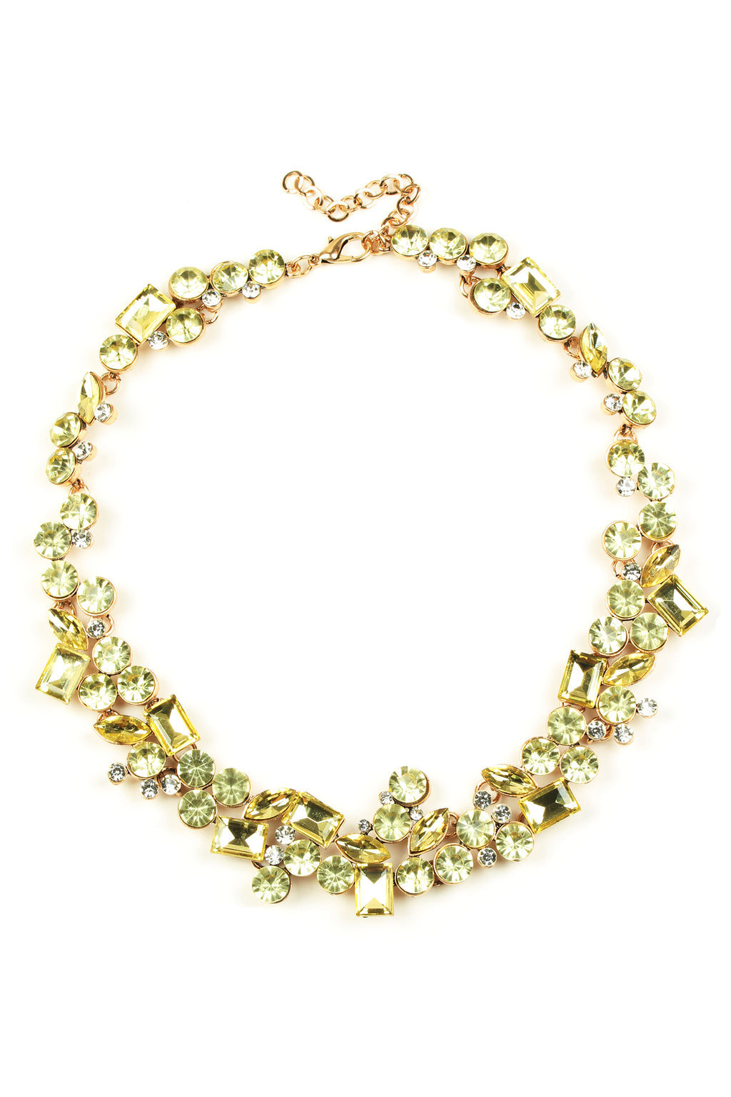 gold tone with clear stone collar necklace