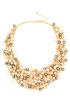Glass pearl chunky statement necklace