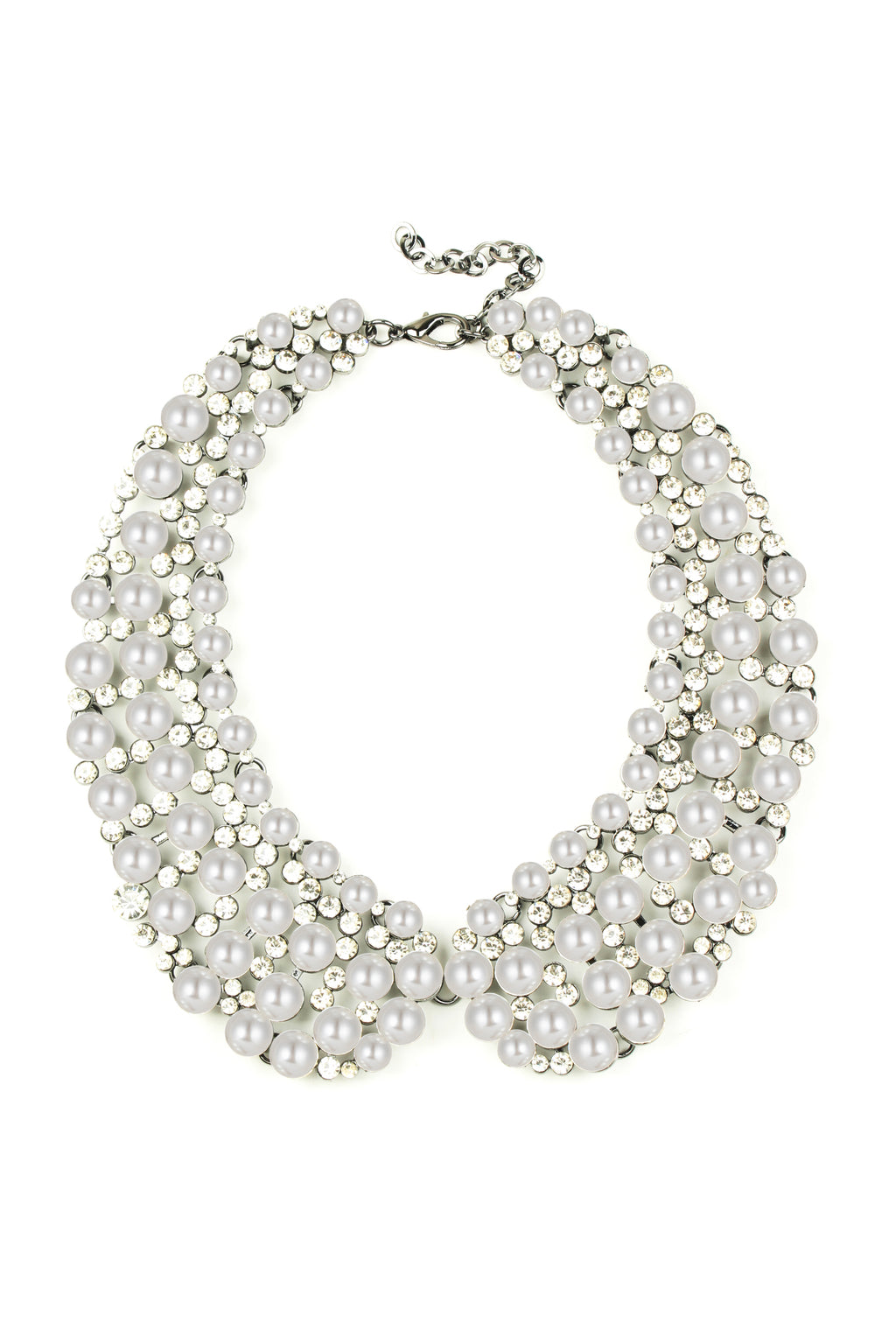 Glass crystal collar statement necklace.