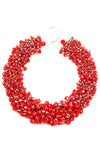 red collar acrylic beaded necklace