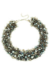 dark grey acrylic collar chunky necklace