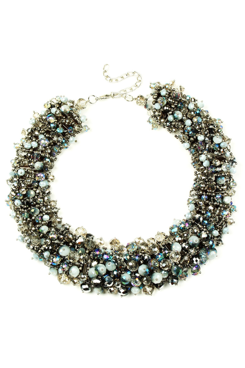 dark grey acrylic collar chunky necklace