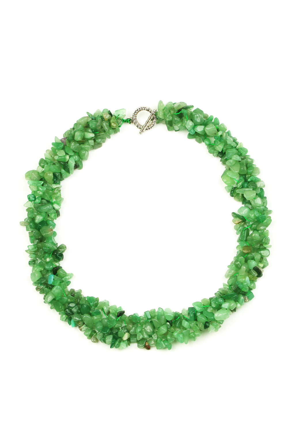 Green agate collar necklace.