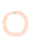Pink rose agate stone collar necklace.