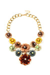 Gold alloy floral pendant necklace.