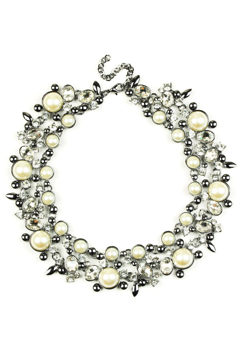 silver tone collar drop Necklace