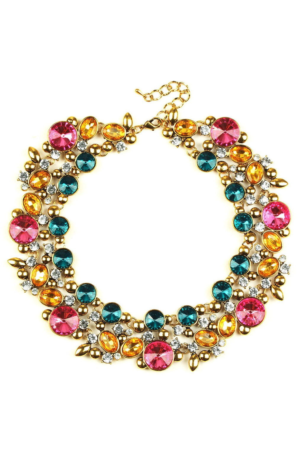 SWAROVSKI Gema Rhodium-Tone Mix-Cut Multicolor Statement Necklace | Neiman  Marcus