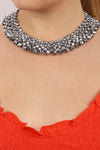 Anita Statement Necklace - Charcoal Grey