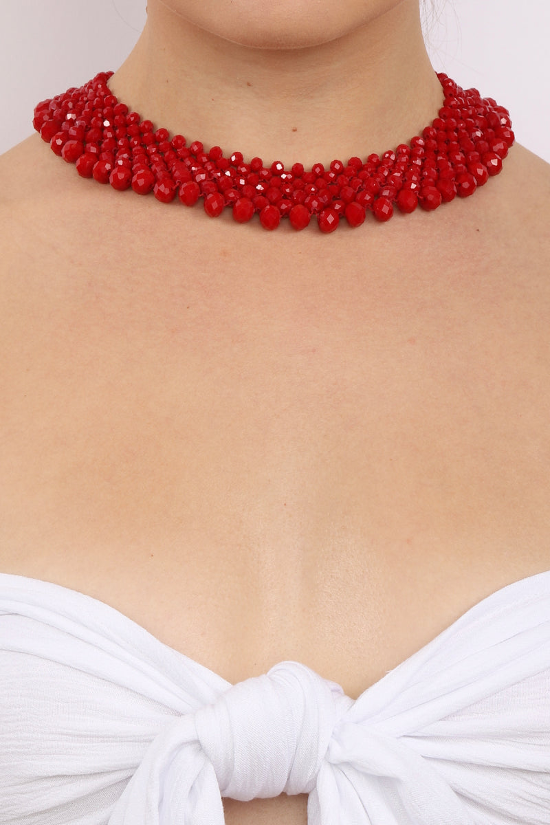 Anita Statement Necklace - Red