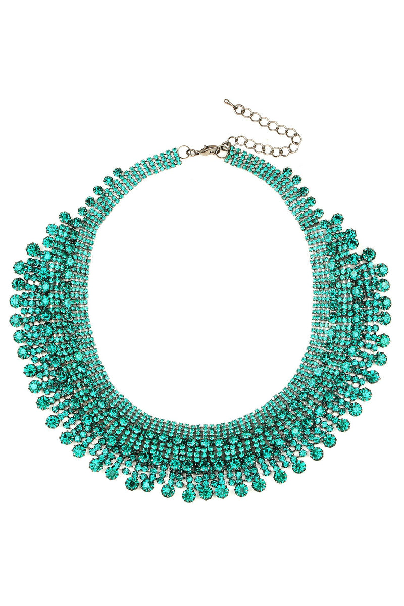emerald green collar stone necklace