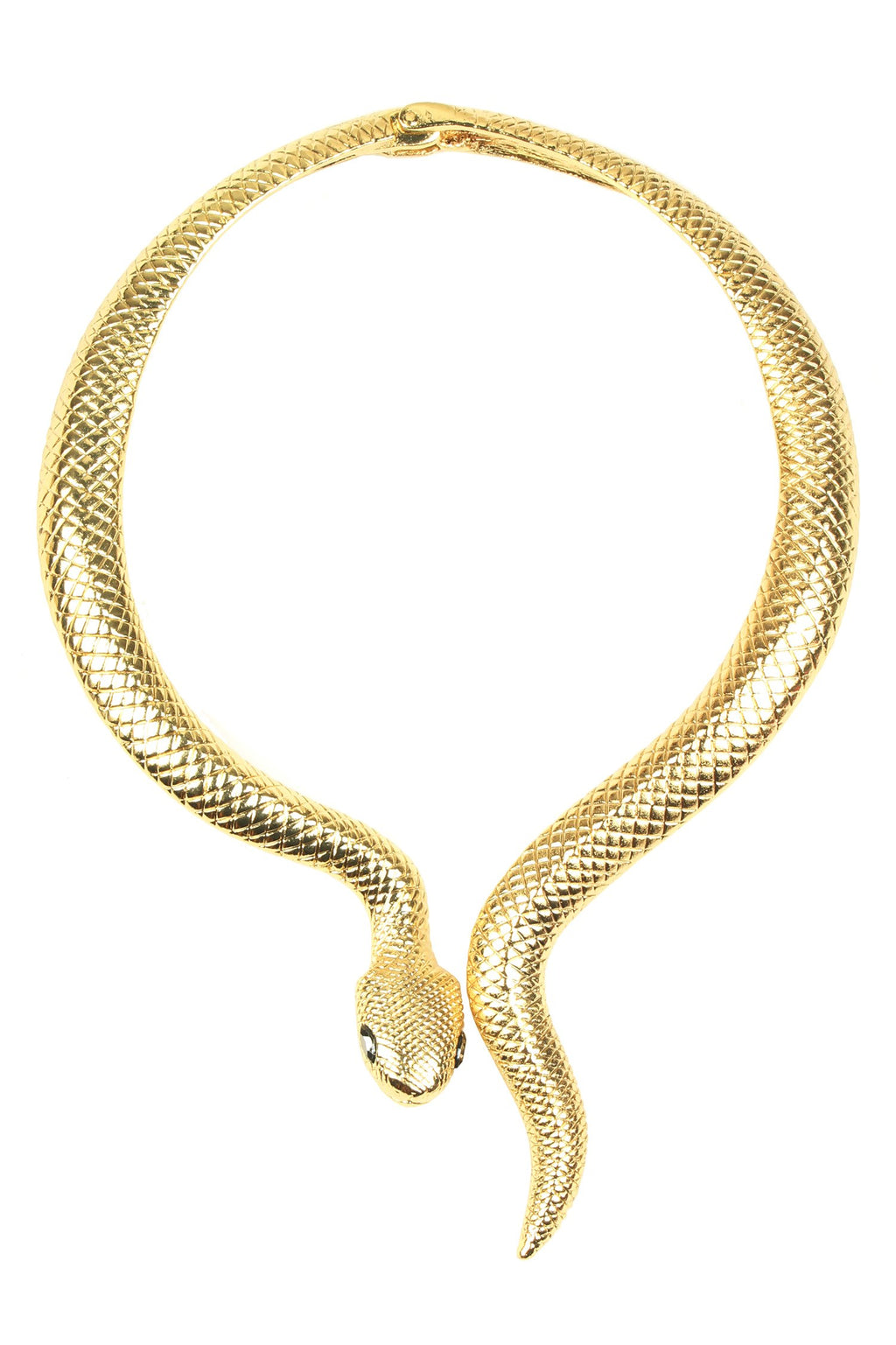 gold tone snake collar necklace