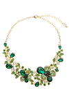 green floral statement necklace