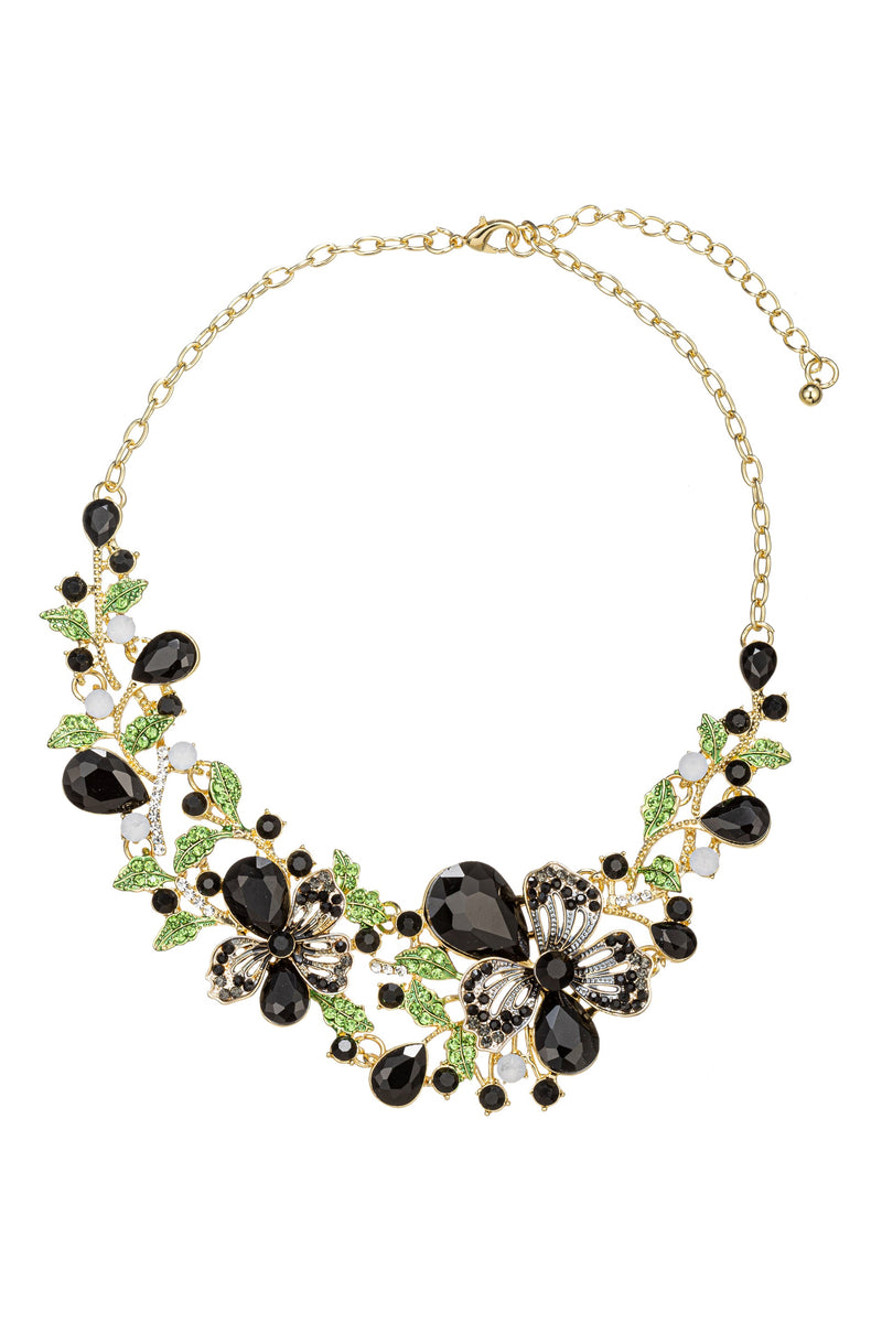 Madison Noir Floral Statement Necklace