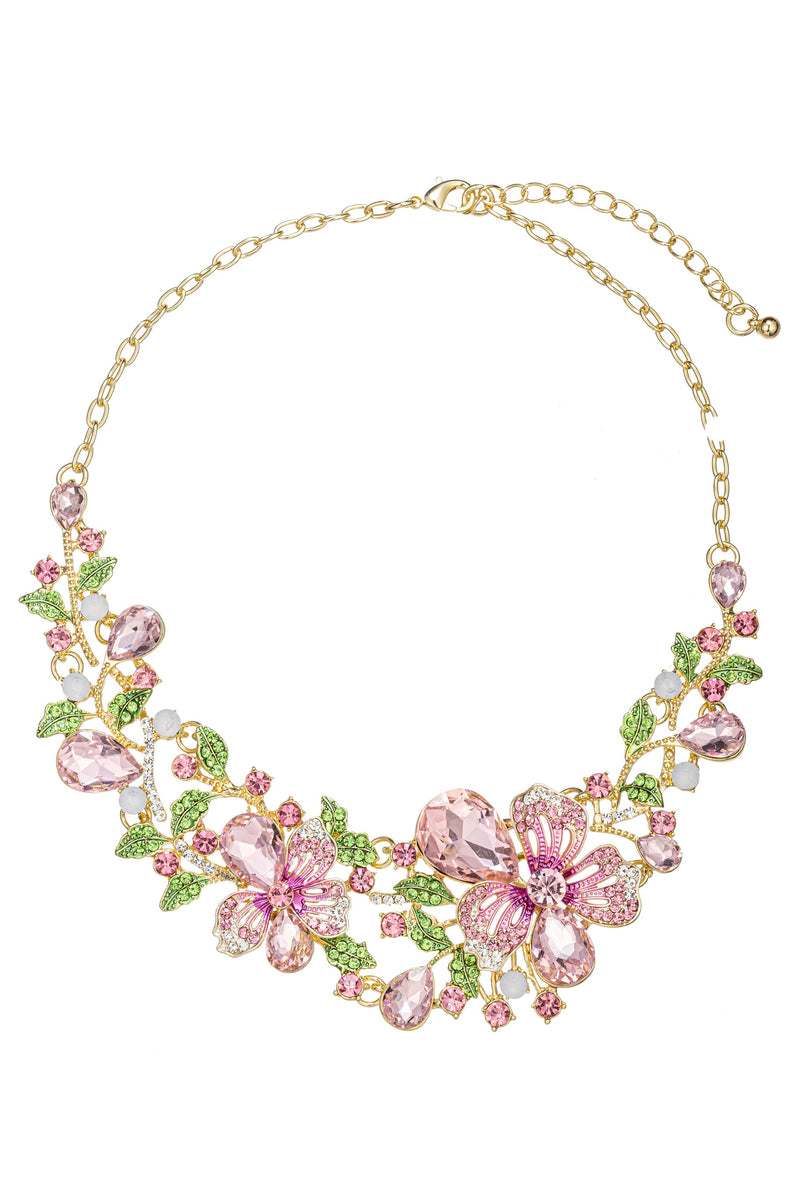 Madison Pink Floral Statement Necklace