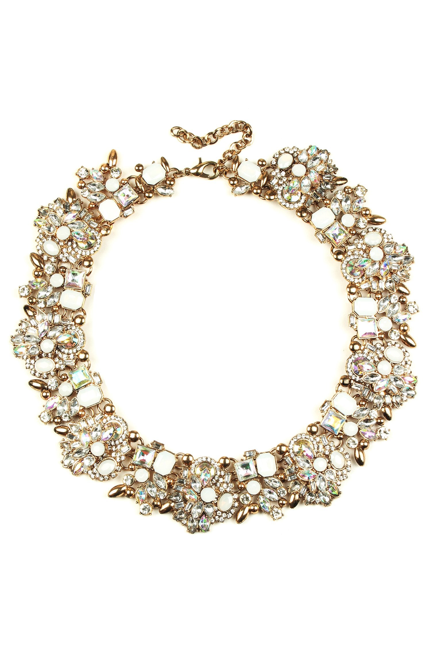 ab stone collar statement necklace