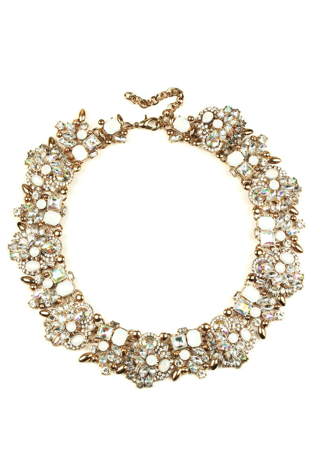 ab stone collar statement necklace