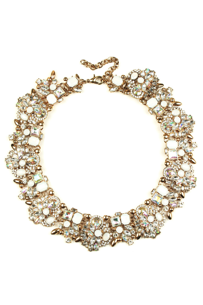 ab stone collar statement necklace