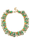gold tone collar statement necklace