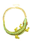 gecko green statement drop necklace