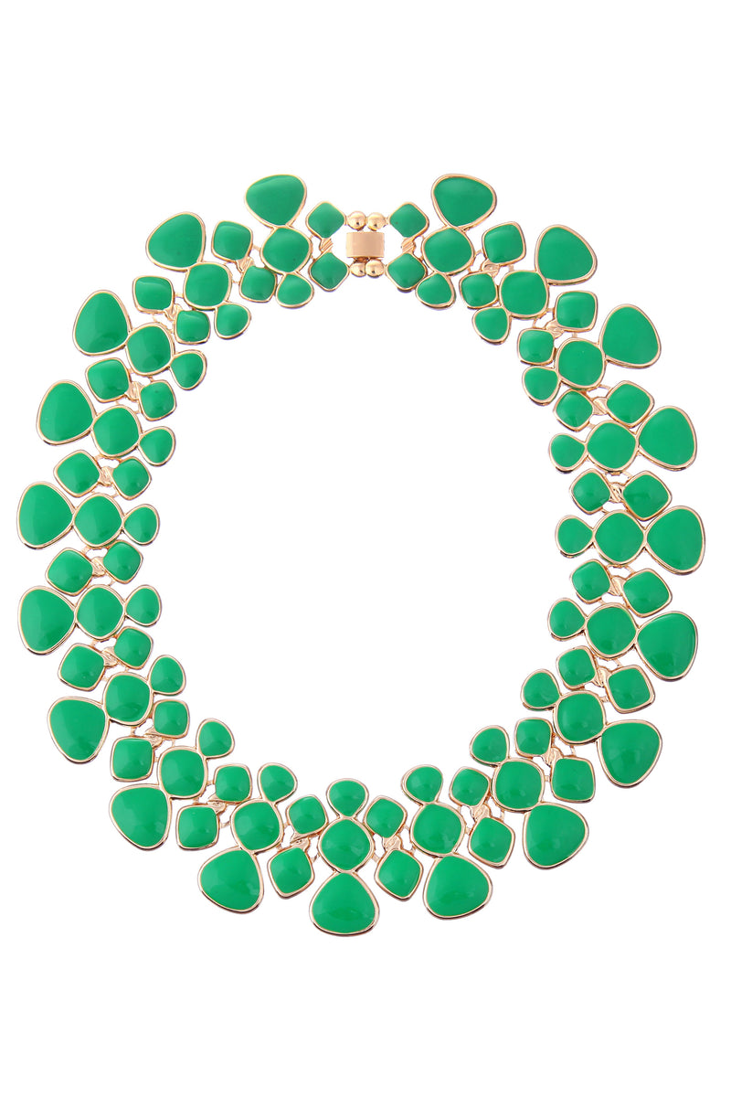 Kelly Green Honey Comb Necklace