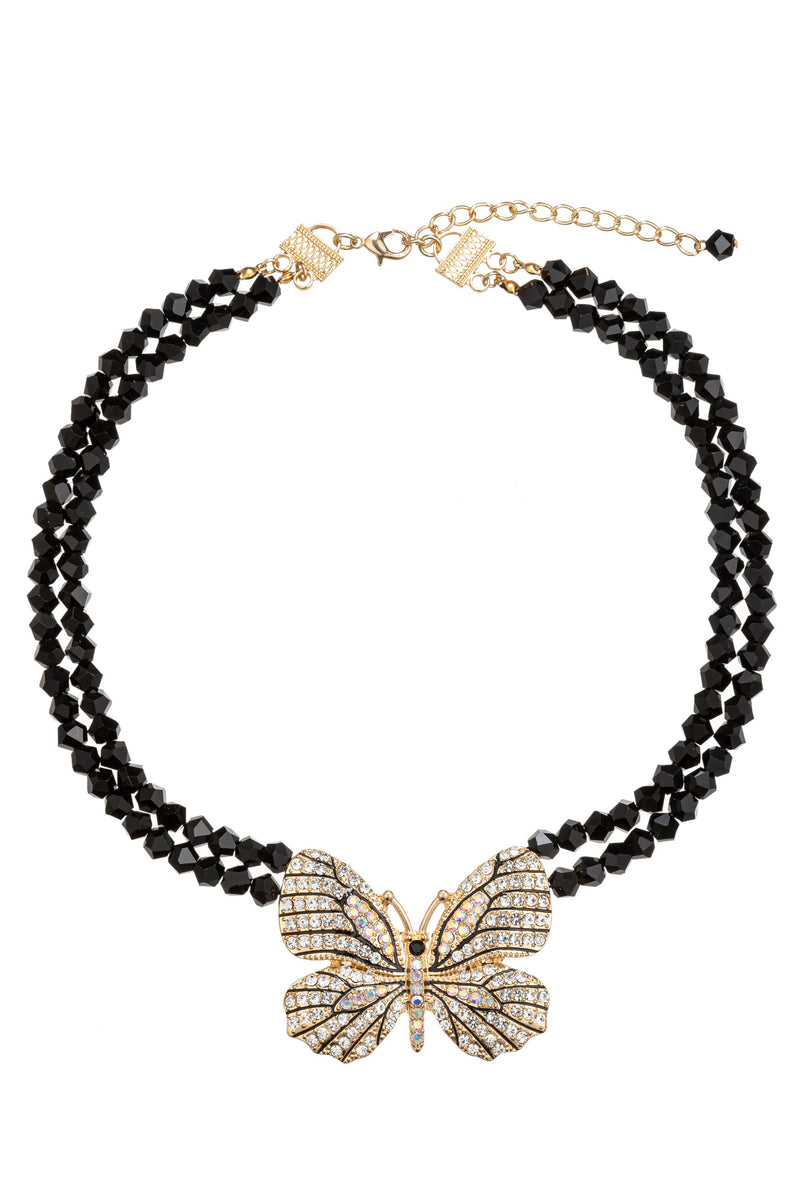 Butterfly Statement Drop Necklace