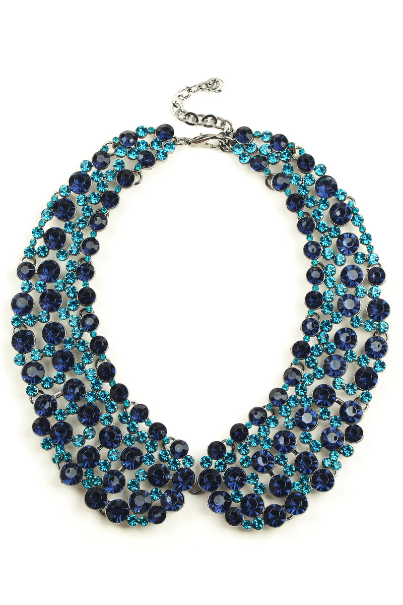 Blue stone collar necklace