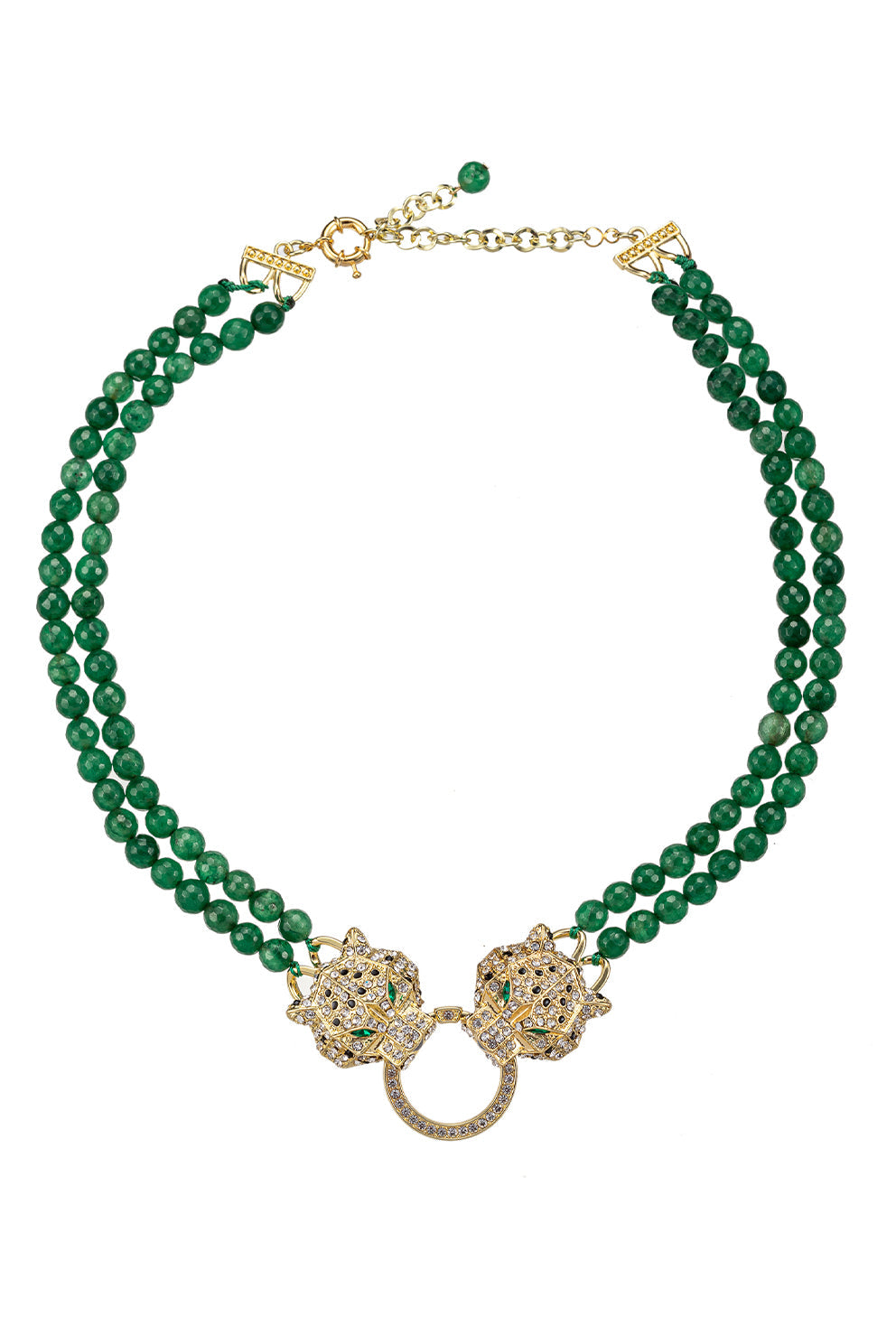 Double Leopard Natural Stone Necklace