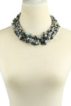Harper Collar Statement Necklace - Black & White