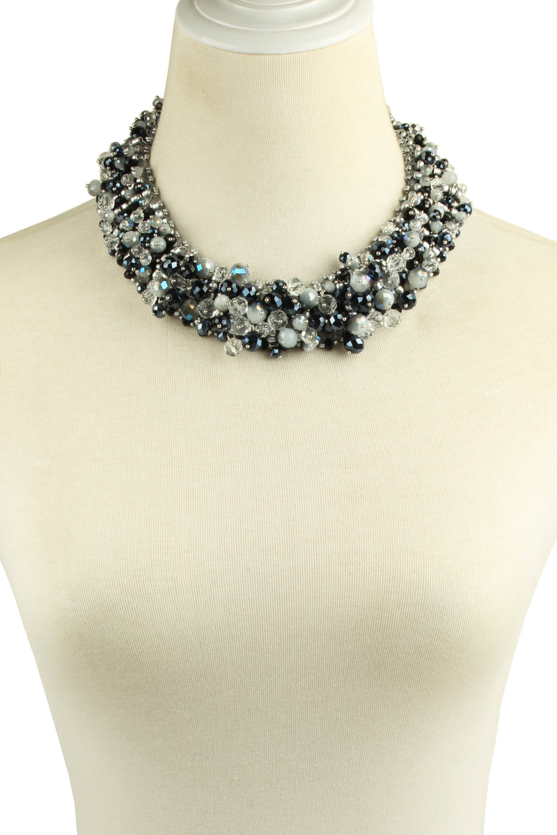 Black and silver shop statement necklace