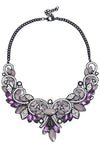 gold ab stone wing ship bib necklace
