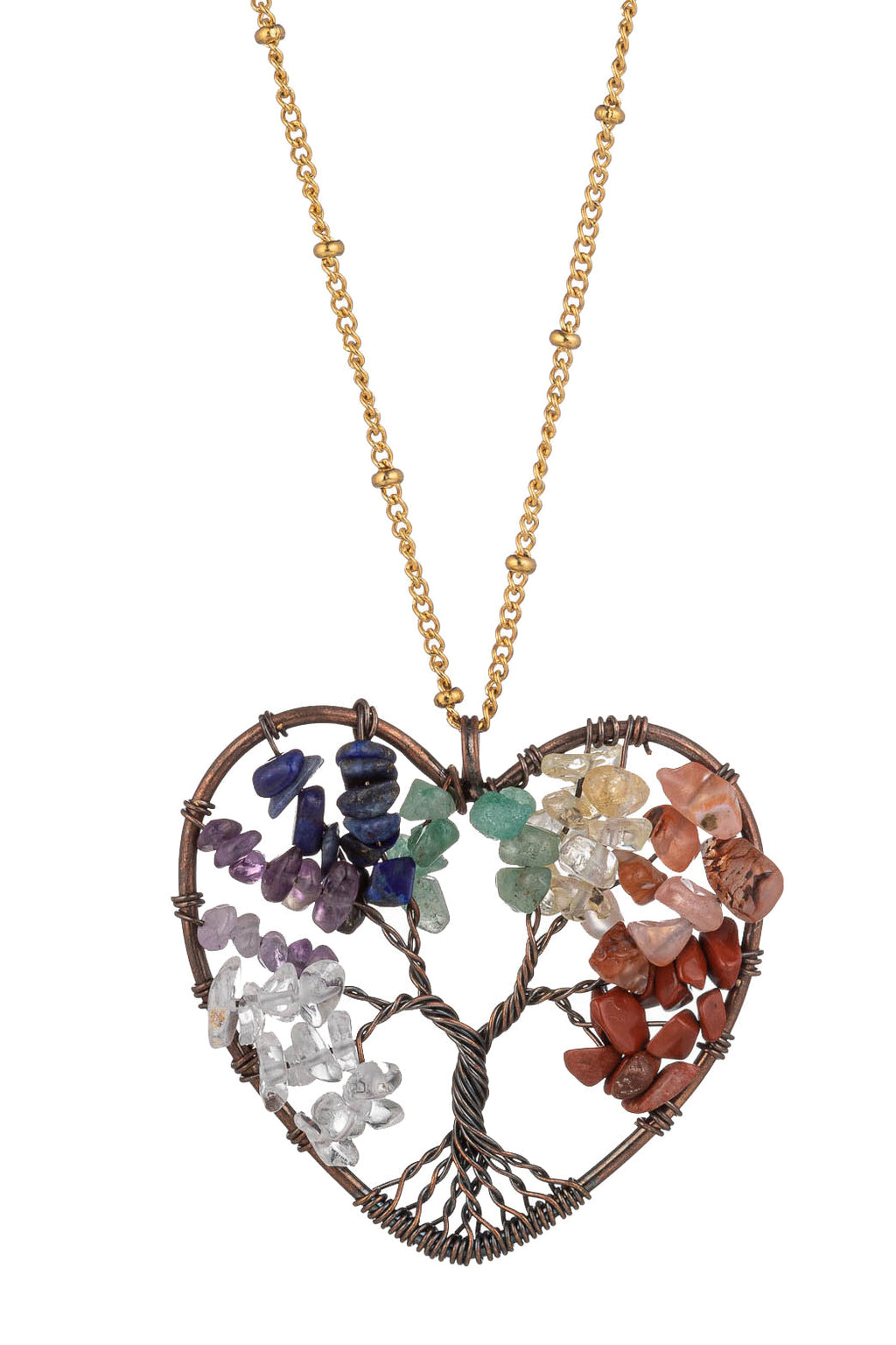 7 Chakra Tree of Life Pendant Necklace Copper Crystal Natural Stone Necklace  - China Jewelry and Fashion Jewelry price | Made-in-China.com