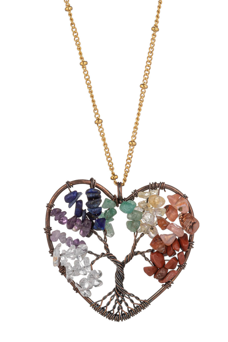 Lindsay "Tree of Life" Chakra Stone Necklace