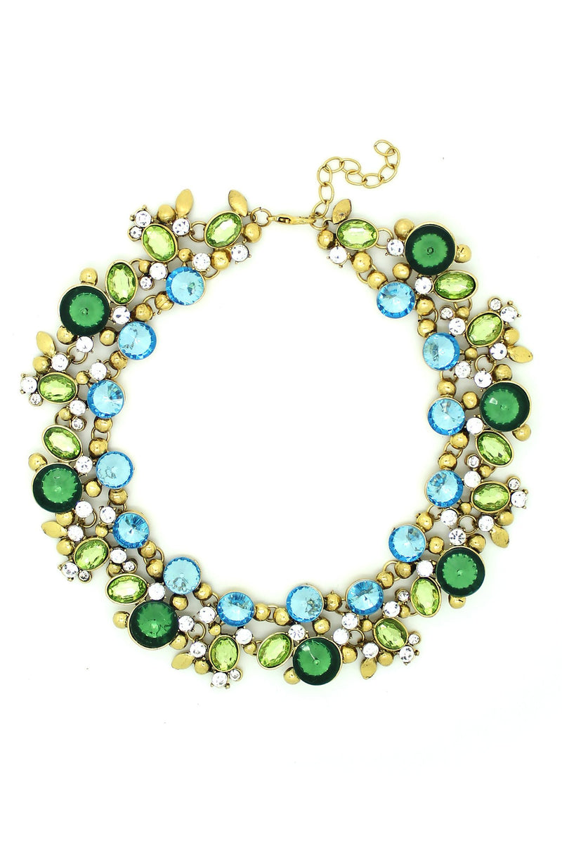 blue collar statement necklace