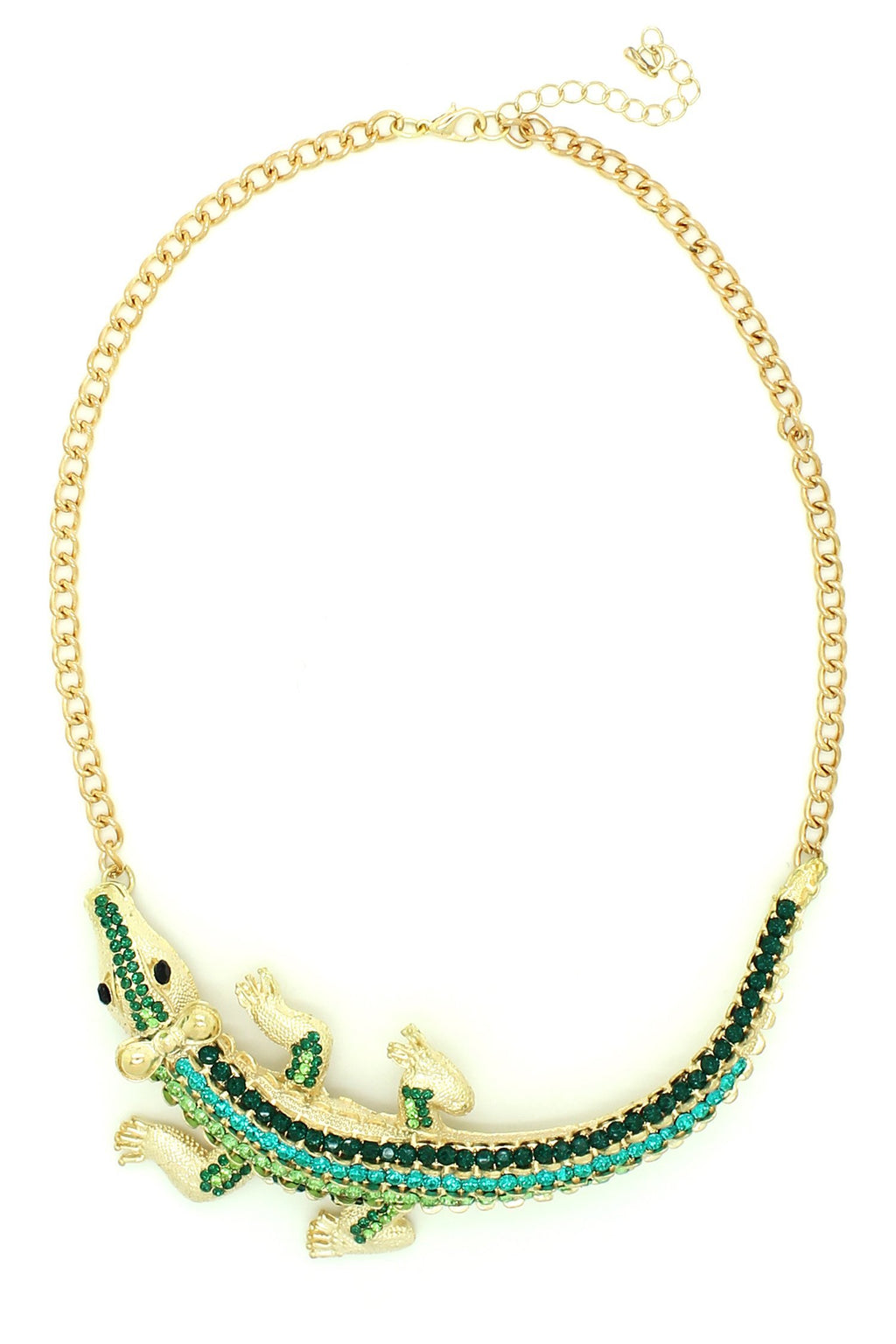 gator statement bead drop necklace