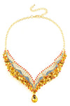 Arielle Statement Necklace - Green / Turquoise / Crystal