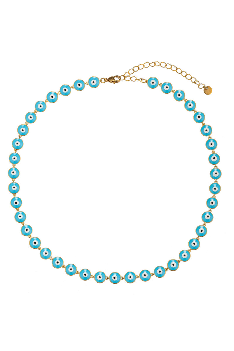 Evil Eye Teal Necklace