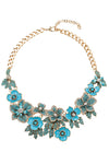 Blue floral statement necklace.