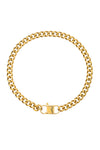 Gold tone titanium Cuban link chain necklace.