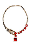 Leopard CZ crystal necklace.