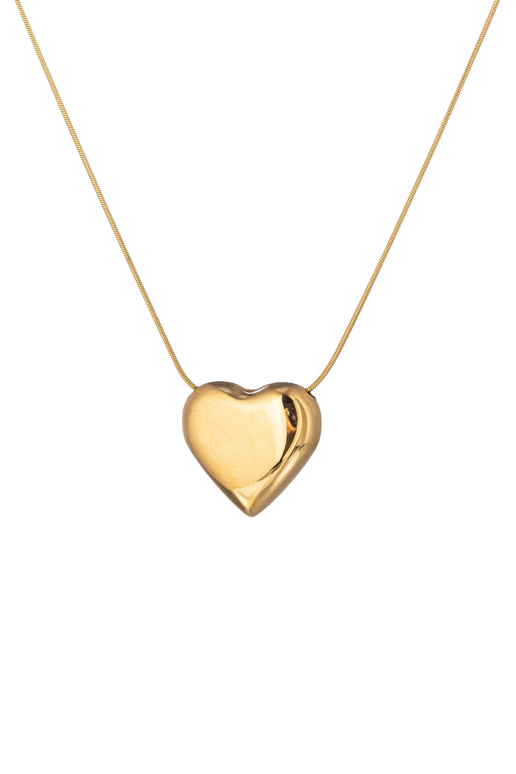 Gold tone titanium super heart pendant necklace.