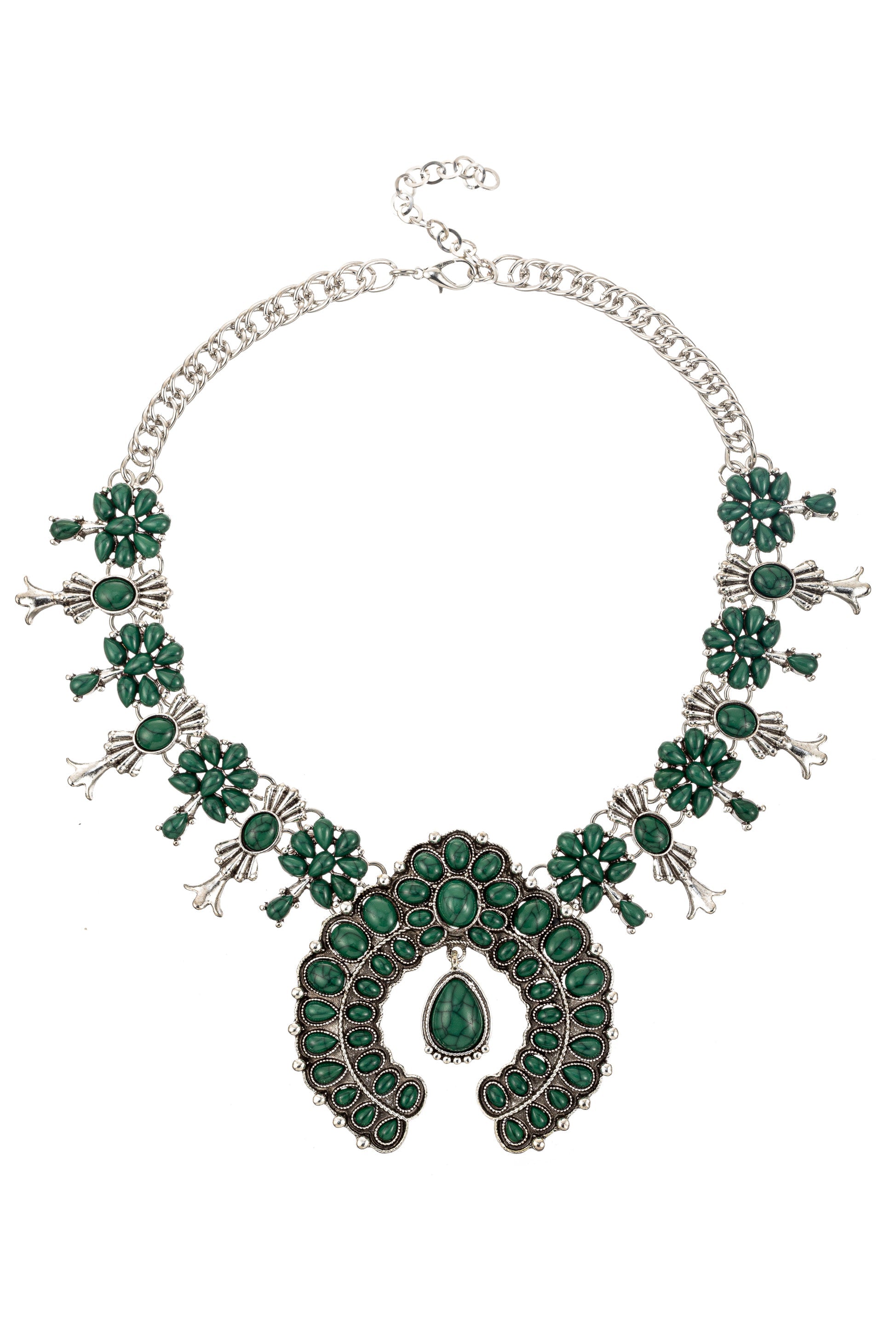 green squash blossom necklace