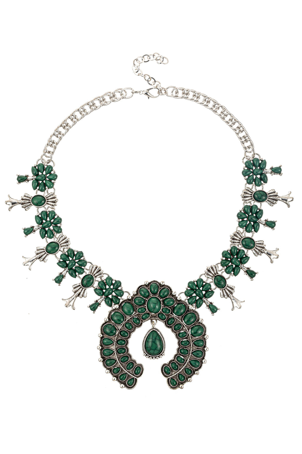 green squash blossom necklace
