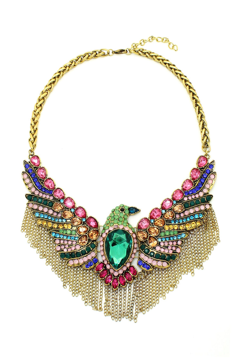 phoenix charm statement necklace