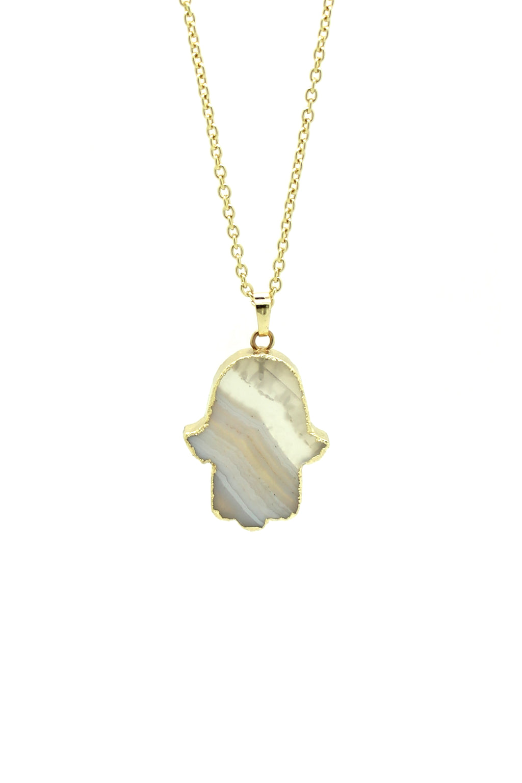 Natural agate stone necklace.