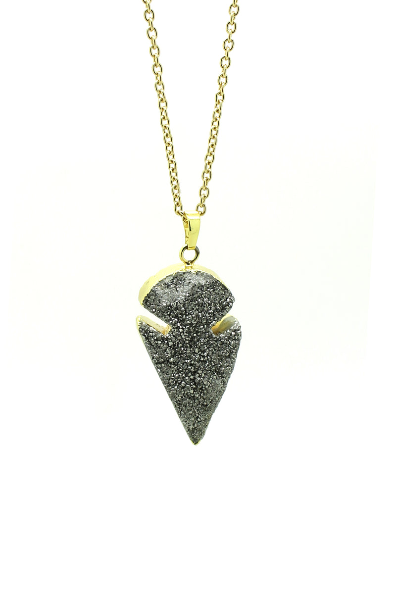 Natural druzy stone necklace.